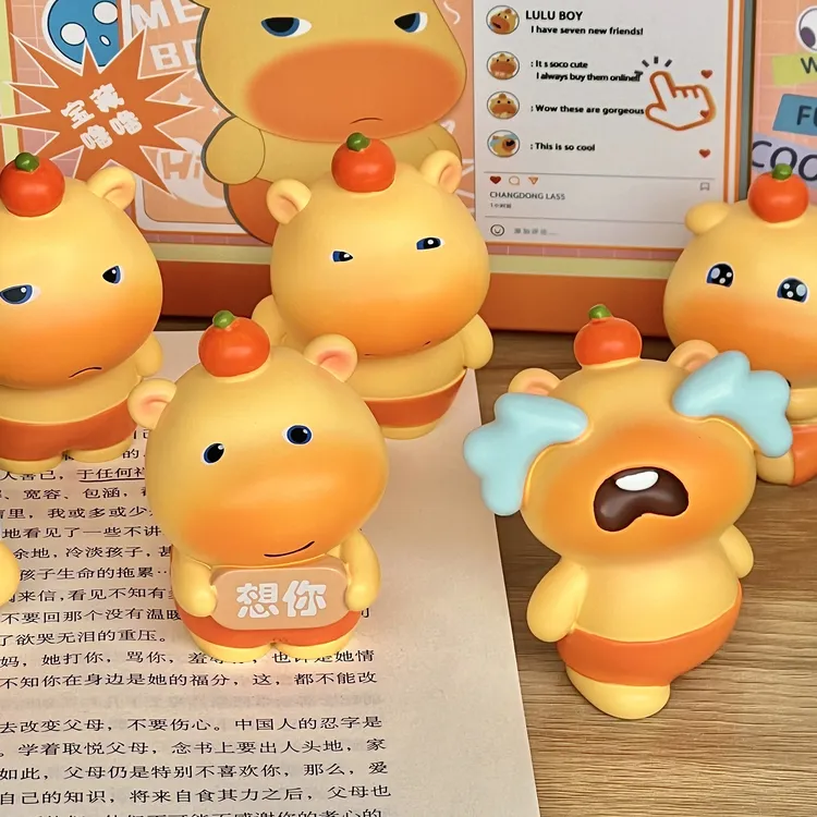 小红书同款创意可爱水鲀撸撸摆件潮玩盲盒手办玩偶汽车车载公仔