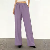 【家居睡裤】紫韵-浅紫色棉麻家居服睡裤