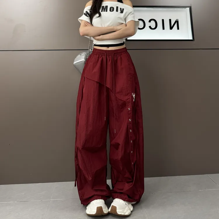 美式高街复古速干面料设计感小众跳舞嘻哈风休闲裤