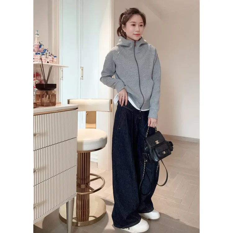 【Lulu经典款1213】张凯凯-中版型加厚舒适休闲宽松女装连帽外套