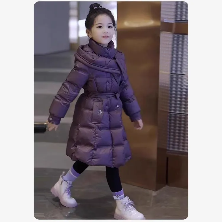 女童棉衣外套冬装2025长款加厚服儿童棉袄洋气冬季棉服欧美风格
