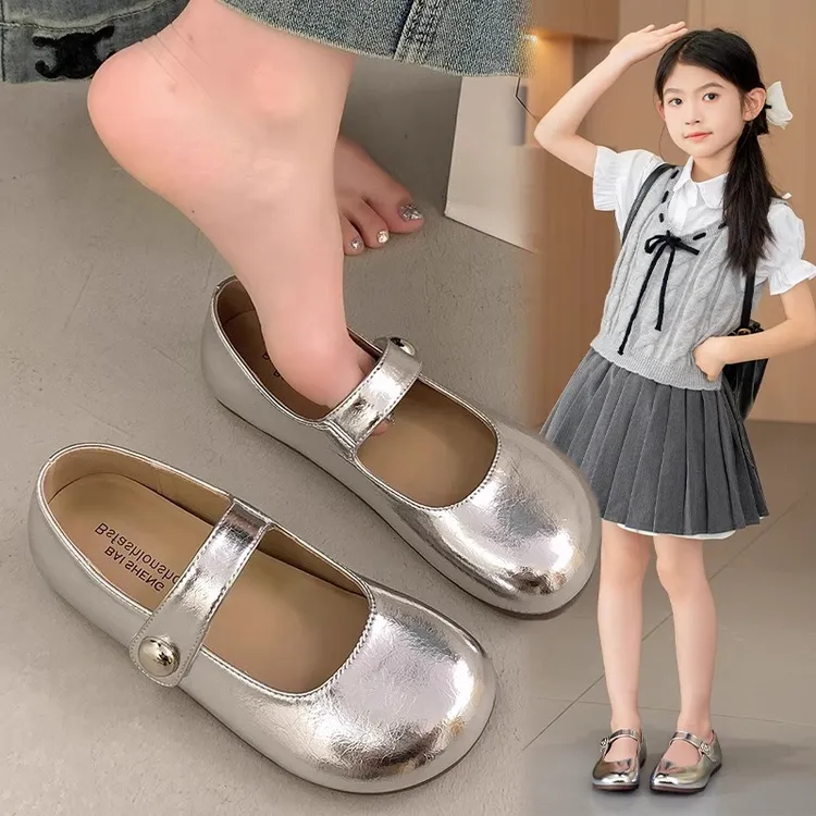 女童小皮鞋洋气爆款2025春秋新款儿童公主鞋软底百搭中大童女童鞋