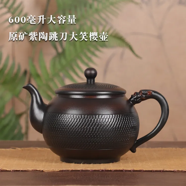 原矿紫陶手工大笑樱壶大容量泡茶壶单壶专用功夫茶具复古家用送礼商品图