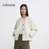 【商场同款】edition2025秋季新款羊驼毛绵羊毛呢外套#EBE3COT021