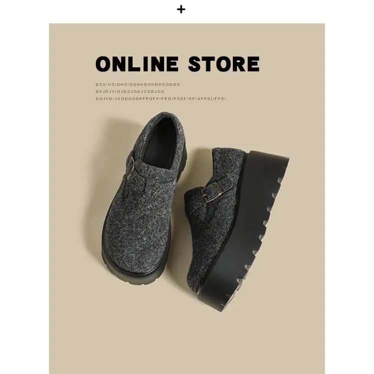 厚底松糕底增高勃肯鞋女2025秋冬新款懒人一脚蹬博肯乐福鞋女单鞋