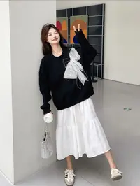 B-2 少女风潮流蝴蝶蝴蝶结复古印花蝴蝶结卫衣宽松