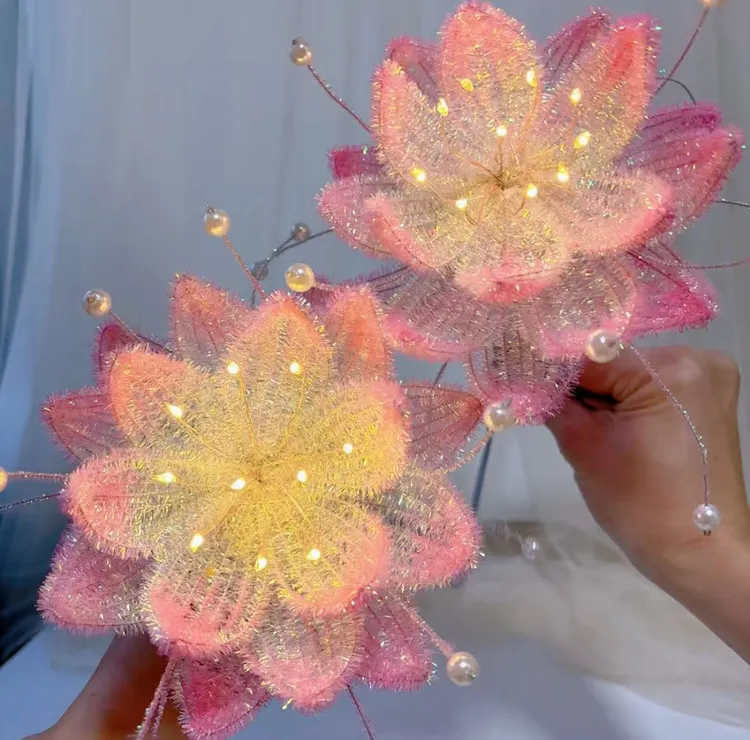 【送灯带】元宵扭扭棒莲花花灯春节古风仙女棒超好看古风配饰仙气