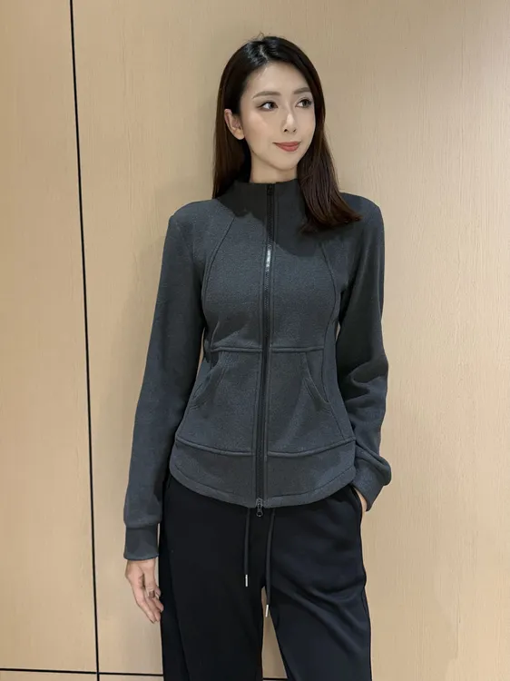 25冬季加绒加厚立领时尚修身显瘦百搭休闲长袖加长开衫外套L993