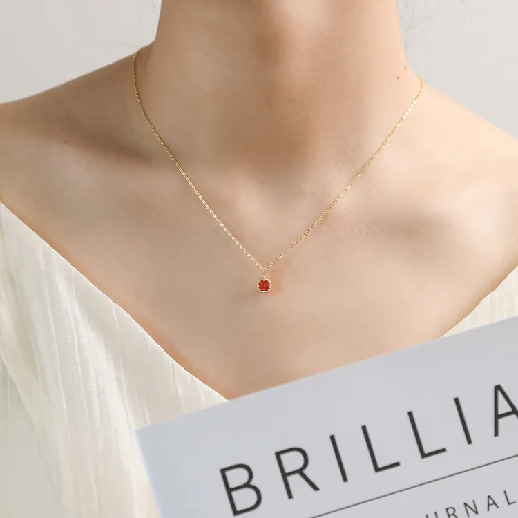 坠链均925银 金橘项链女生小众复古简约百搭锁骨链女神节送女友