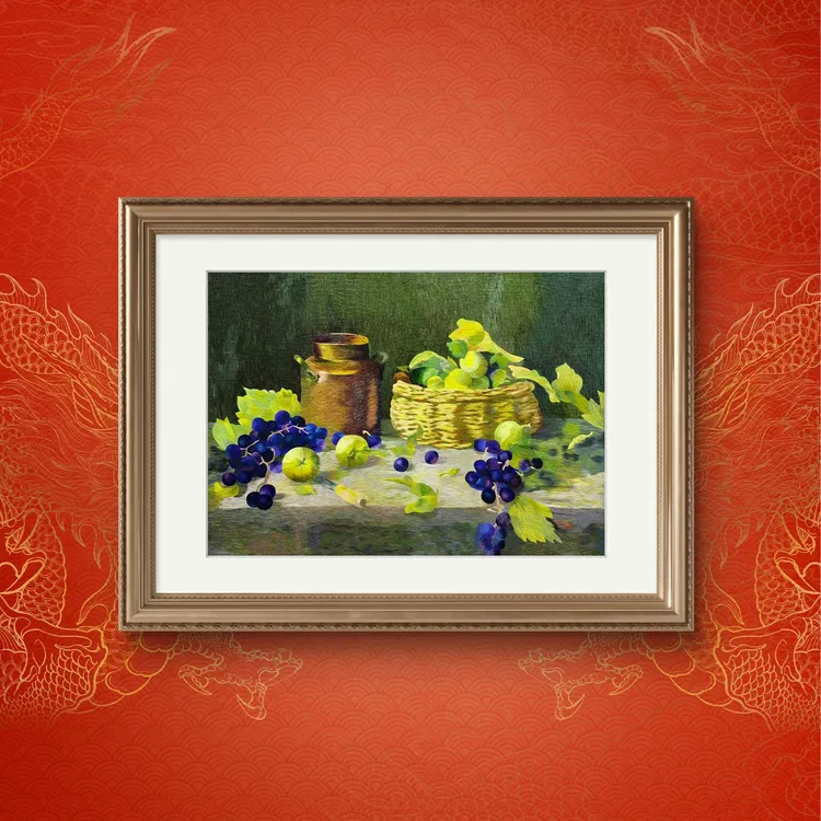 ZP手工非遗苏绣宝应乱针绣花卉系列静物34可挂书房玄关客厅送画框