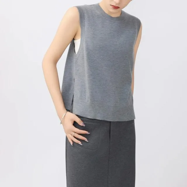 GIRDEAR哥弟1399701保暖时尚造型通勤无袖加厚后开叉马甲