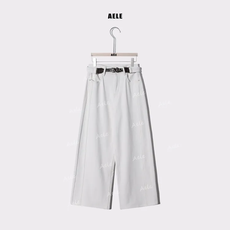 AELE设计感简约宽松时尚潮流厚款百搭直筒牛仔裤 K855 3689 AD