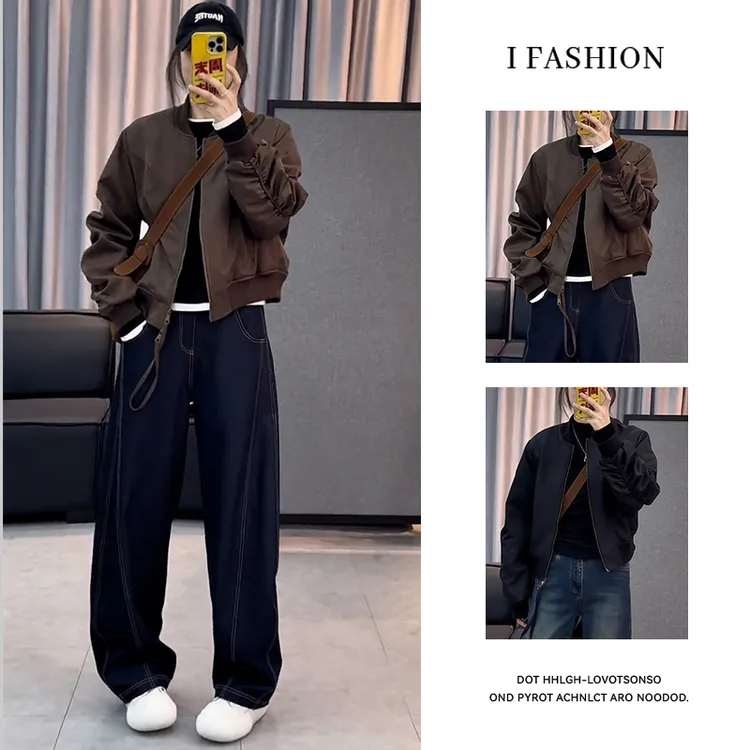 洋气宽松显瘦棒球服短外套女2025年秋冬新款休闲百搭减龄夹克上衣