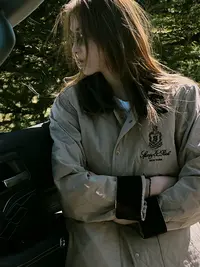 HH.CHAN"率性凛冽"100%棉琥珀流光老钱刺绣标棉服外套HH55J36834