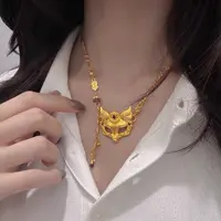 合金项链 錾刻灵狐面具项链