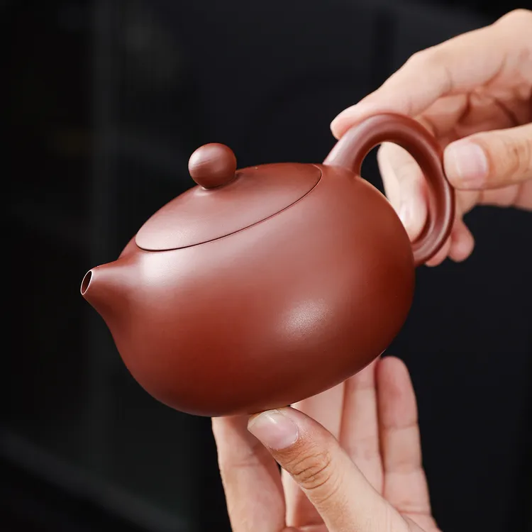 14宜兴紫砂壶茶具套装原矿大红袍朱泥球西施壶小茶壶茶陶壶紫陶壶