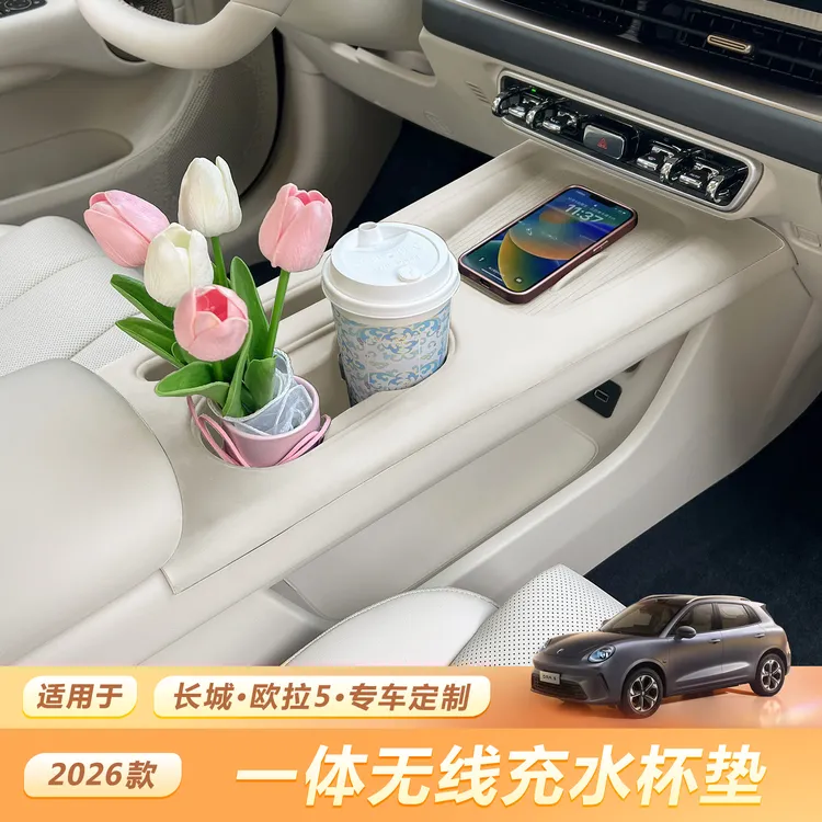 长城欧拉5中控全包无线充电一体水杯硅胶垫防尘滑专用改装饰用品