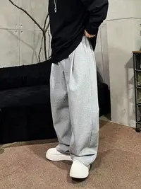 XDZZ25ss-秋季百搭重磅高街慵懒感廓形捏褶休闲长裤F1609JX5