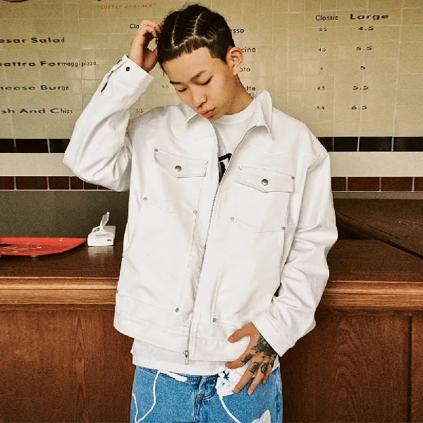 时尚男士夹克春秋季2024新款翻领茄克衫秋冬款潮牌宽松休闲外套男