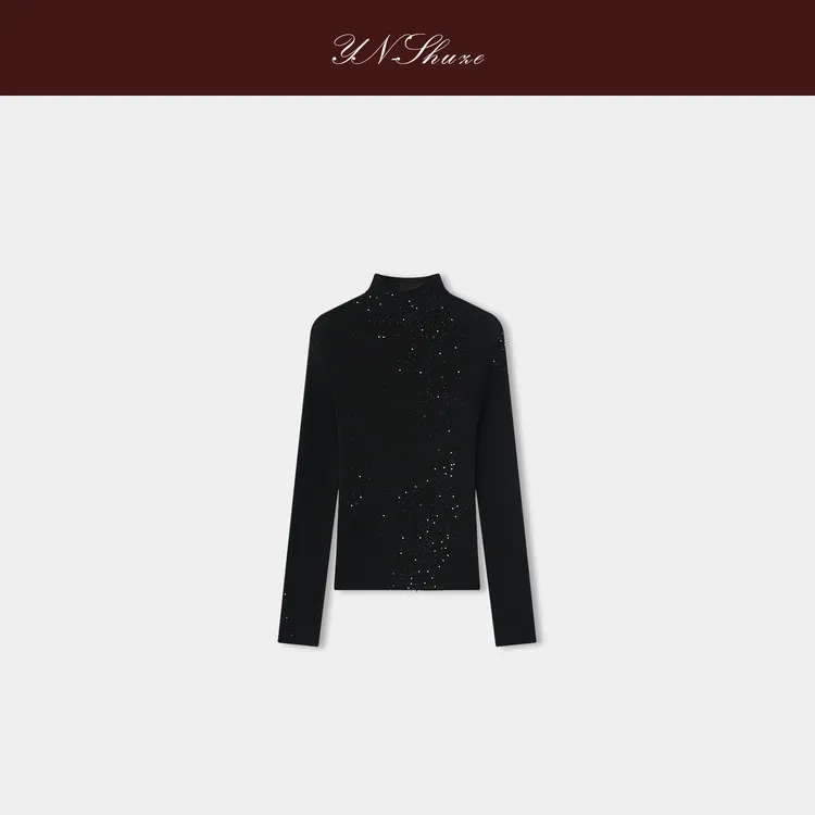 YN-SHUZE【碎钻云缕】显瘦百搭重工烫钻针织羊毛衣SZ-YNB-MS1087