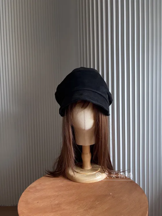 帽子黑色百搭冬季秋季堆堆帽韩版女春季秋冬贝雷帽日系画家时尚