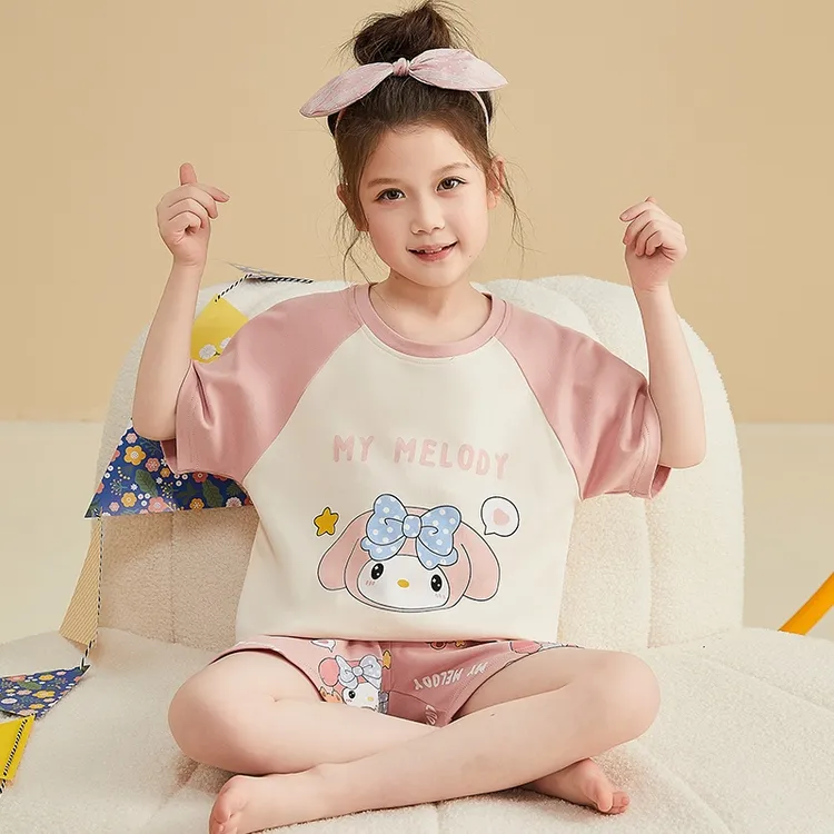 儿童睡衣小中大童可外穿圆领夏季短套卡通动漫可爱家居服8-XL码