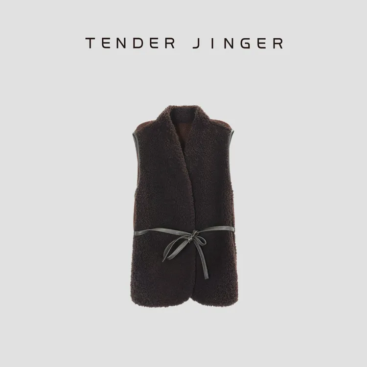 Tender Jinger【X有吾WU·D武学凯】拉贡皮毛系带马甲T54MDD30871