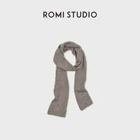 ROMI STUDIO“点子纱围巾”羊毛花纱舒适氛围感杏灰围脖 RWDSPT1842