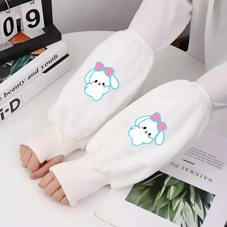 保暖二合一套袖成人护袖儿童新款卡通袖套秋冬手套百搭耐脏学生