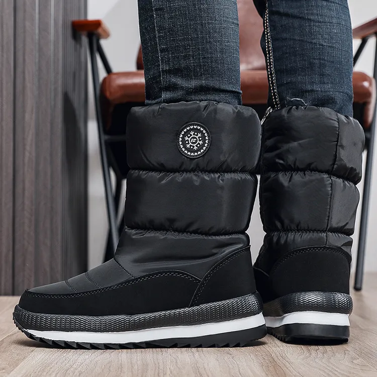 冬季防冻防寒棉靴防滑防水雪地靴加绒加厚雪地棉鞋户外男女