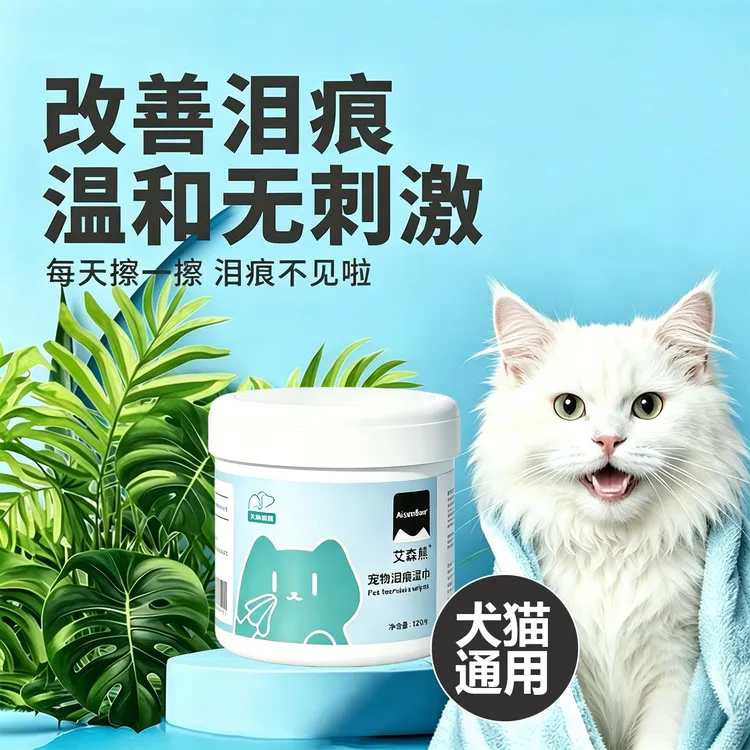 艾森熊猫狗通用宠物眼部湿巾擦泪痕舒缓温和去泪痕狗狗猫咪泪痕商品图