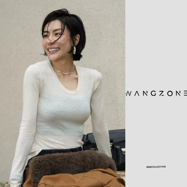 WANG ZONE | 定制丝光感羊毛圆领修身显瘦内搭长袖打底上衣