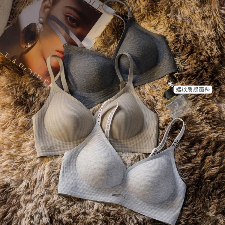 【菲米娜买一送一】舒芙蕾透气螺纹四季通用无钢圈条纹运动风极简风商品图