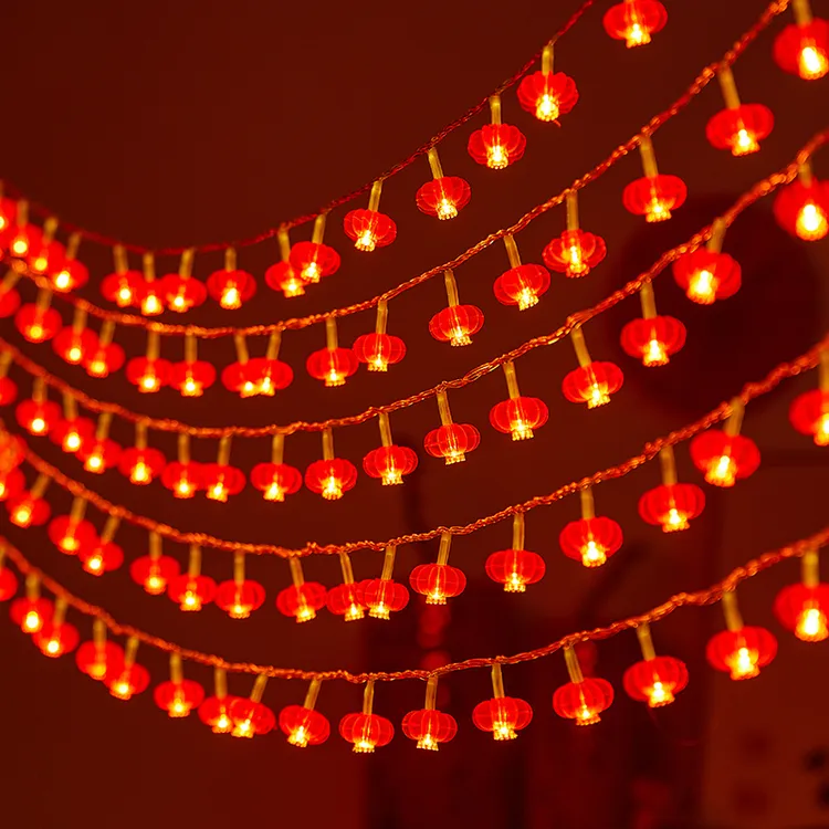新年红灯笼小彩灯闪灯串灯满天星春节过年装饰房间家用氛围布置灯