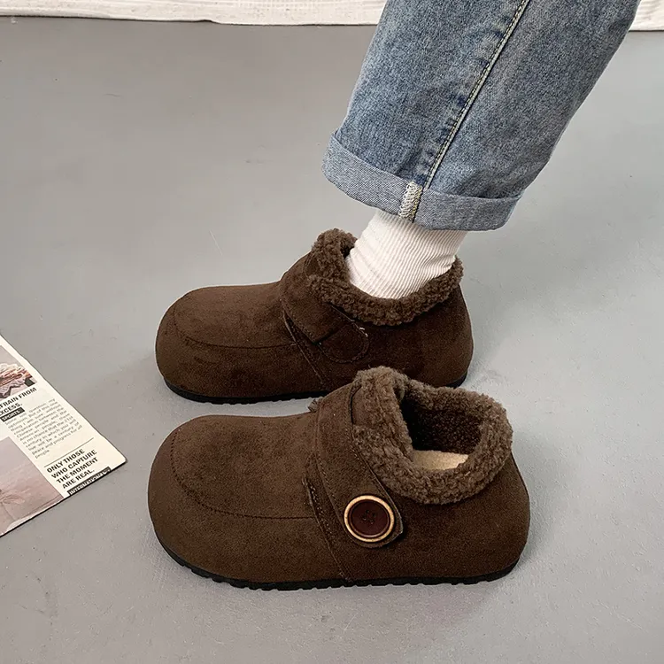 啄木鸟加绒勃肯鞋女2025冬季新款厚底增高保暖棉鞋加厚毛毛雪地靴