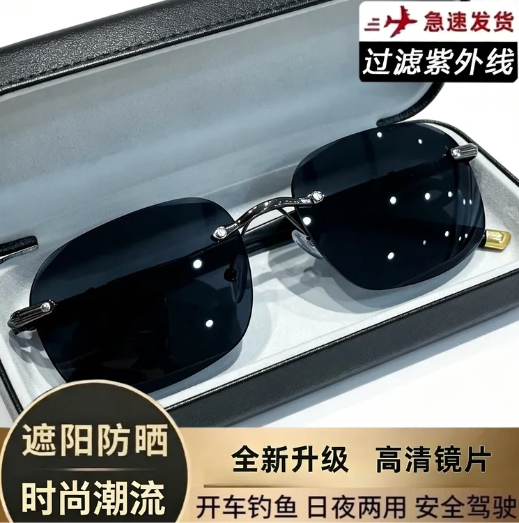 【设计师款】男士开车钓鱼墨镜时尚高清防晒防强光太阳镜商品图