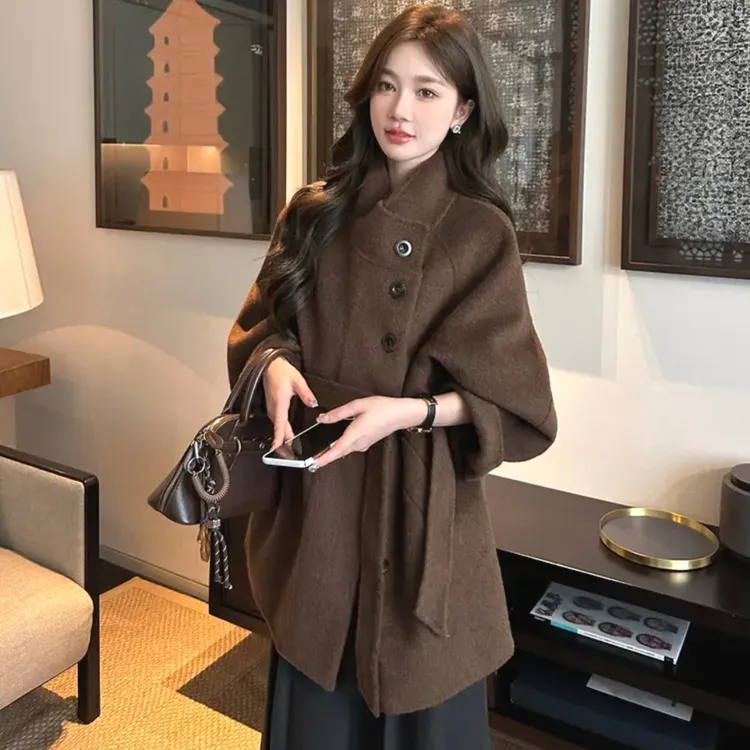 正流行呢子大衣女2025秋冬季新款毛呢外套小个子赫本风感气质