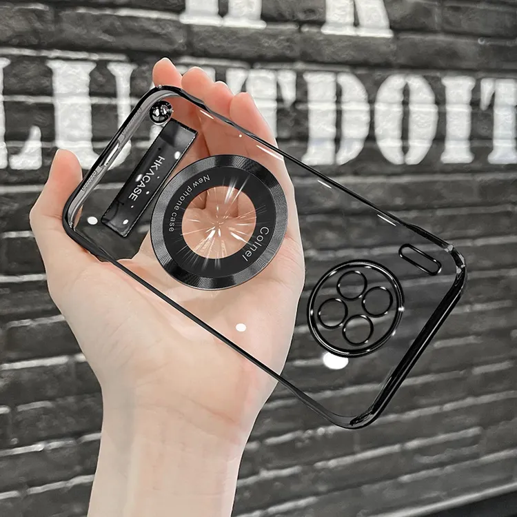 适用华为mate30/mate30pro超薄电镀无边框磁吸贴电镀支架手机壳