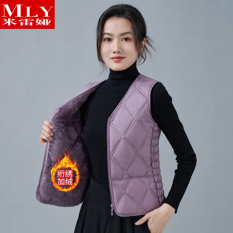 2025秋冬新款加绒棉马甲女爆款修身显瘦马夹内穿加厚贴身保暖背心