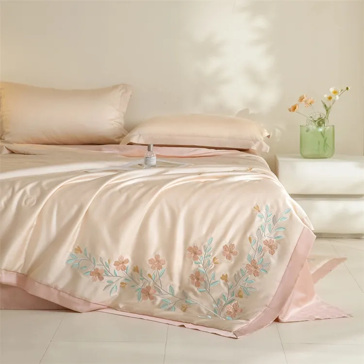 富安娜天丝夏凉被新款凉感薄被子可机洗空调被轻奢高级感冰丝