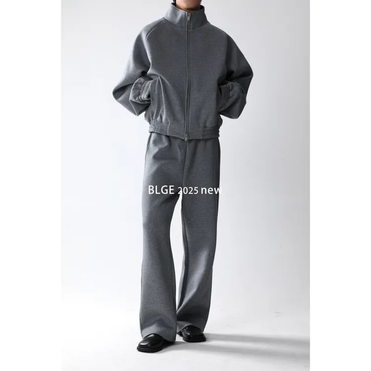 BLGE25AW秋冬新款重磅美式街头拉链开衫立领卫衣遛狗卫裤套装男女