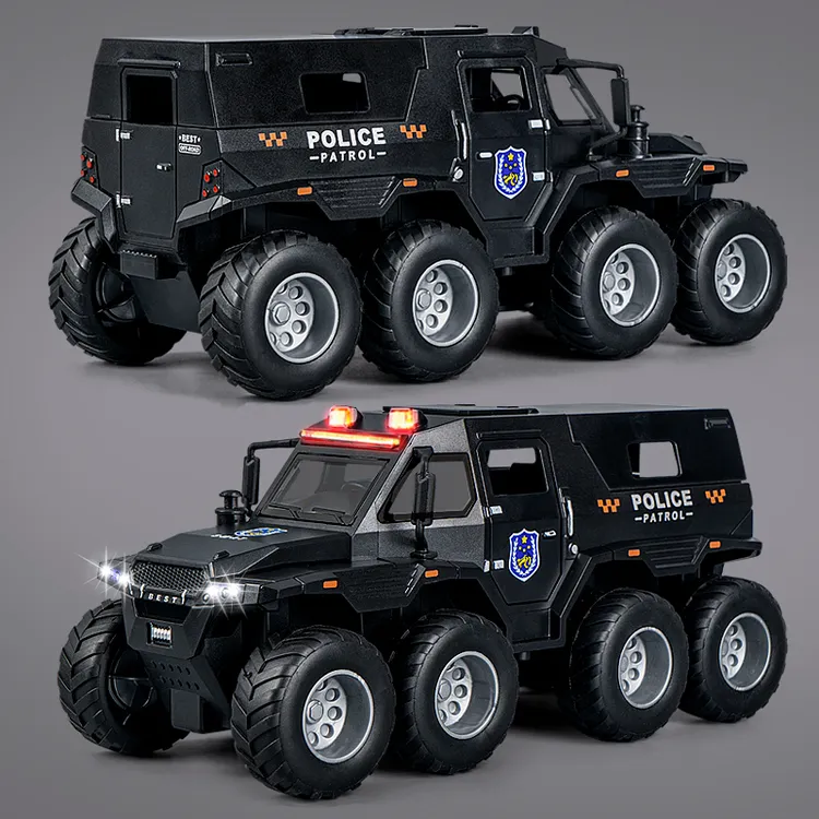 儿童仿真装甲车越野八轮小汽车玩具3-6岁儿童玩具大号特警察车