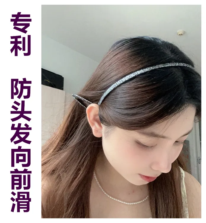 防头发向前滑发箍专利气质法式压碎发可爱高颅顶猫耳朵韩版不勒头