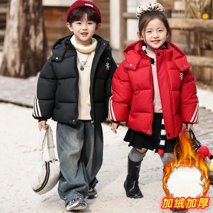 安奈儿官方男童棉服联名恪戈秋冬装儿童加绒外套女宝宝保暖棉衣服