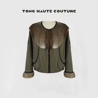 【悟实】羊皮/水貂毛拼接鹅绒羽绒服 YW425