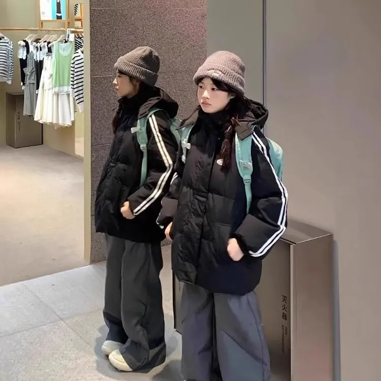 巧妹加厚韩系新款2025年冬季女学生百搭双杠羽绒棉服棉袄冬装外套