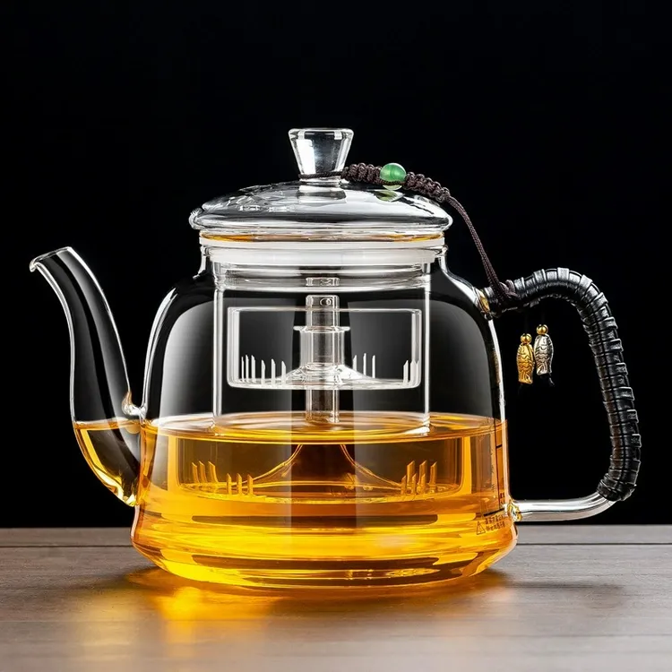 加厚玻璃煮茶壶耐高温高硼硅蒸煮茶炉家用泡茶壶电陶炉烧水炉单壶