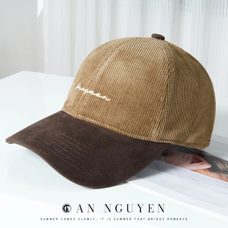 CR新款美式复古棒球帽男女秋冬刺绣显脸小遮阳帽简约鸭舌帽