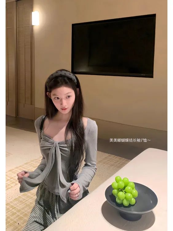 白水女 天丝羊毛吊带T恤套装韩系修身上衣