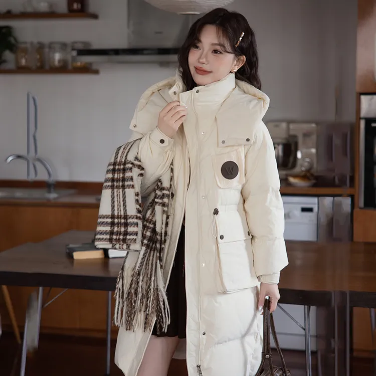 加肥加大码200斤胖mm羽绒服女白鸭绒中长款时尚休闲狂欢季好物